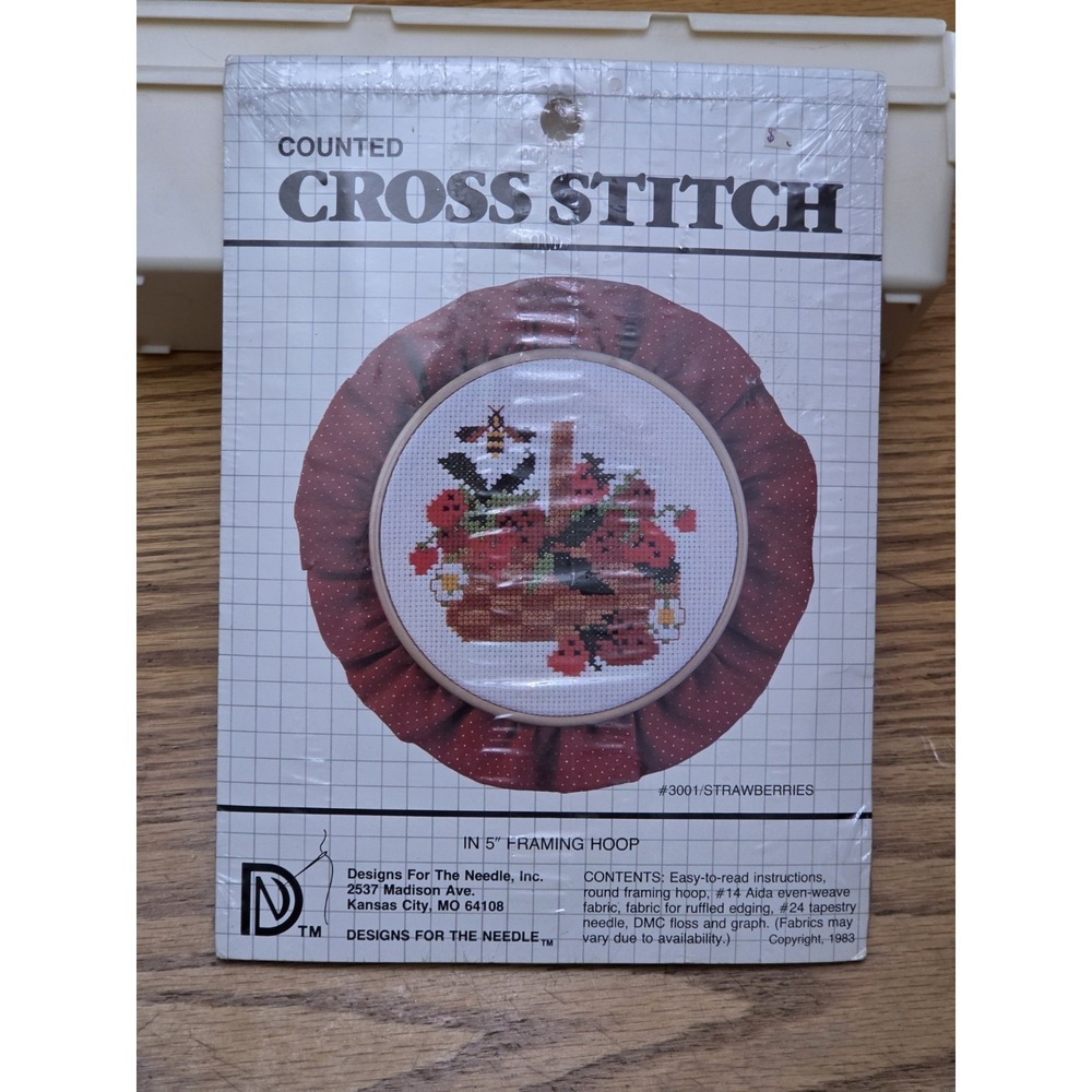 New Designs for the Needle Counted Cross Stitch "Basket of Strawberry" Kit 1983